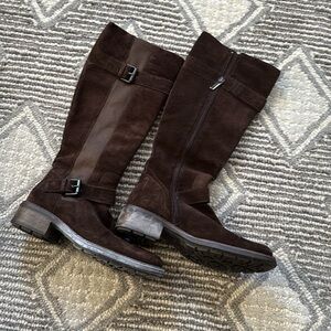Aquatalia Uraile tall waterproof suede boots brown sz 7 🌸🌸🌸
